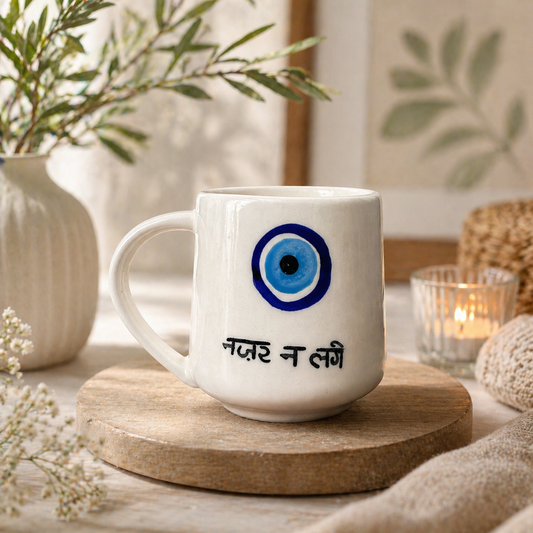 Nazar Na Lage Ceramic Coffee Mug - Evil Eye Design
