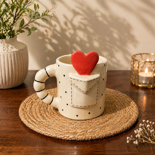 Heart Envelope Ceramic Coffee Mug - Cute Love Mug