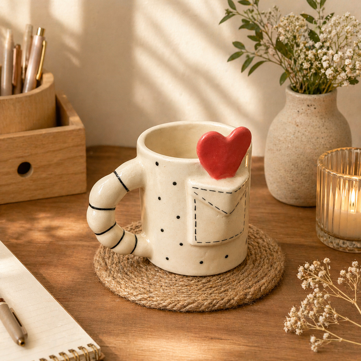 Heart Envelope Ceramic Coffee Mug - Cute Love Mug